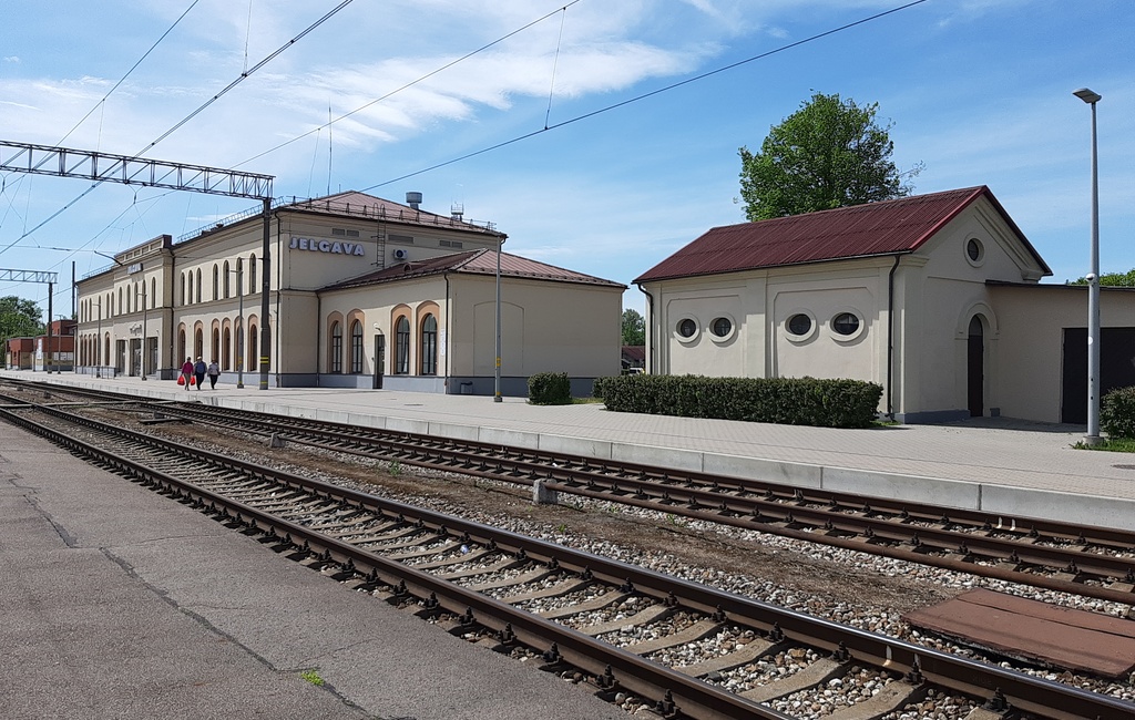 Jelgava railway station, Mitau. Railway station rephoto