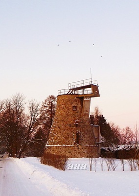 foto, Viljandi khk, Karula tuulik, seisukord poollagunenud, kohandatud ronimisõppusteks, 1982, foto E. Veliste rephoto