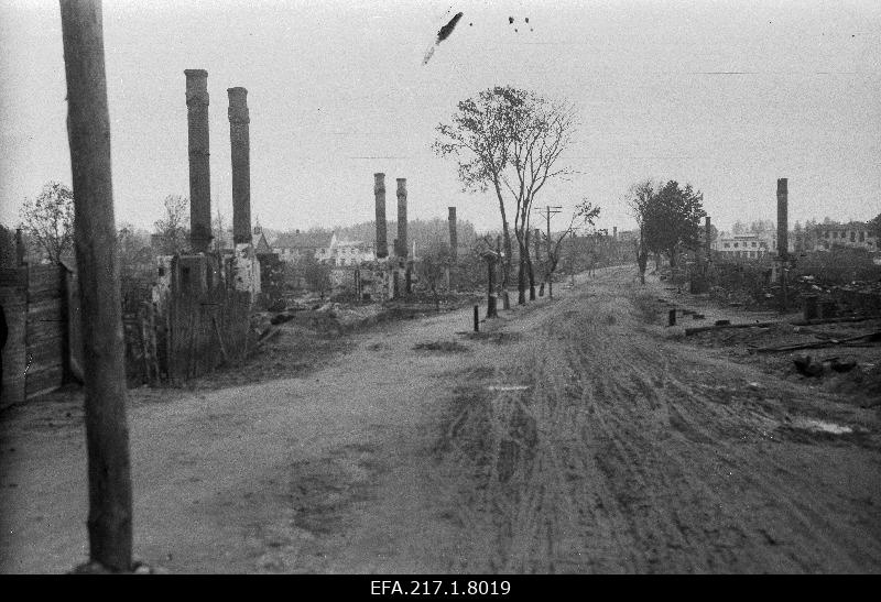 Ruins of residential buildings on Valga Street.