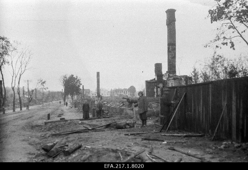 Ruins of residential buildings on Valga Street.