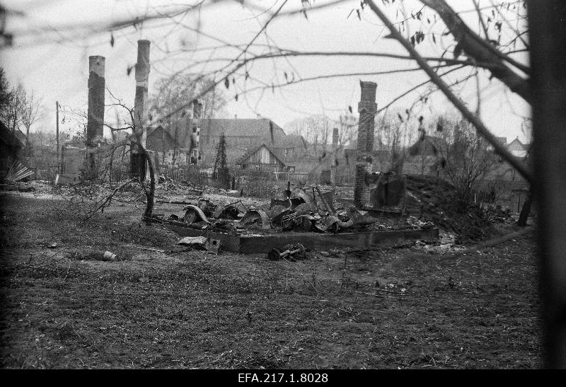 Ruins of residential buildings on the School Street.