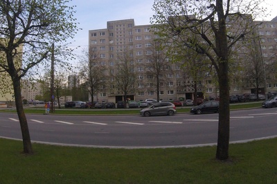 Väike- Õismäe, view of the building and the finishing stage surroundings, Panoraam 1-A rephoto