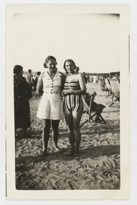 Two women on the beach of Pärnu  duplicate photo