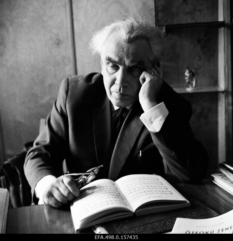 Composer and conductor Gustav Ernesaks at his home.