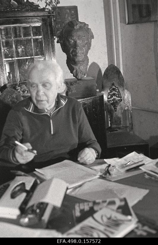 Composer and conductor Gustav Ernesaks at home.
