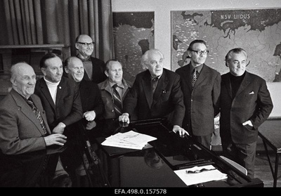 The Quartet of the National Academic Male Choir with the composer and conductor Gustav Ernesaksa (better 3. ).  similar photo
