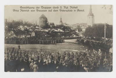 Prince of Prussian Heinrich in military inspection at the Peetri Square, the current Freedom Square in Tallinn  duplicate photo