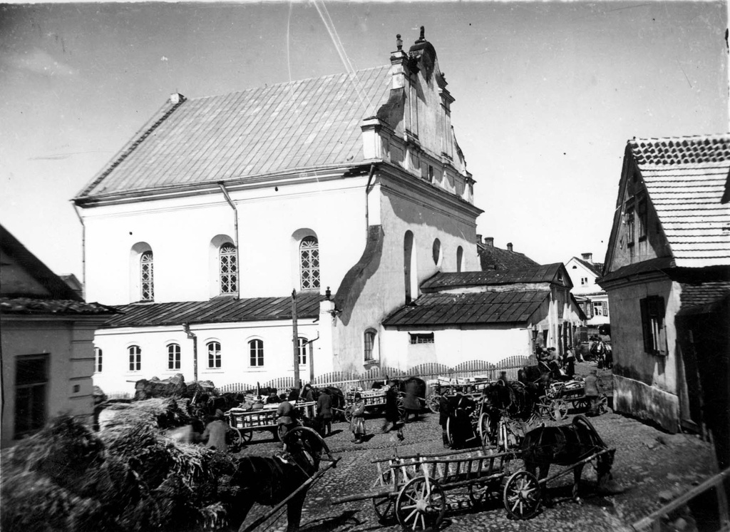 Słonim, Školny Dvor, Vialikaja synagoga. Слонім, Школьны Двор, Вялікая сынагога (1930) - lang