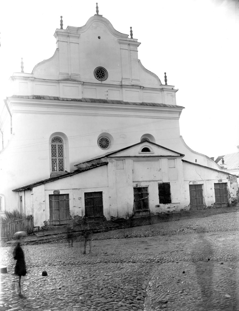Słonim, Školny Dvor, Vialikaja synagoga. Слонім, Школьны Двор, Вялікая сынагога (1910-19) - lang