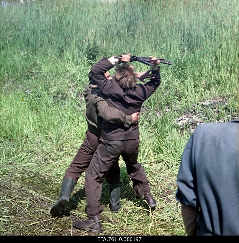 A scene from the film "Metscanners". Fighting Forest Brothers