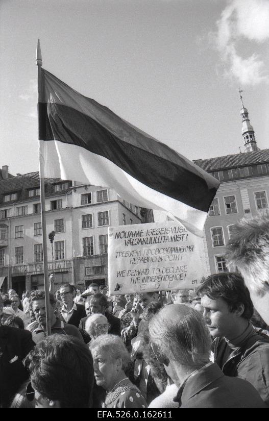 Estonian People’s Municipality miiting “The question of the re-independence of the Baltic States at the Paris Conference” at the Raekoja Square.