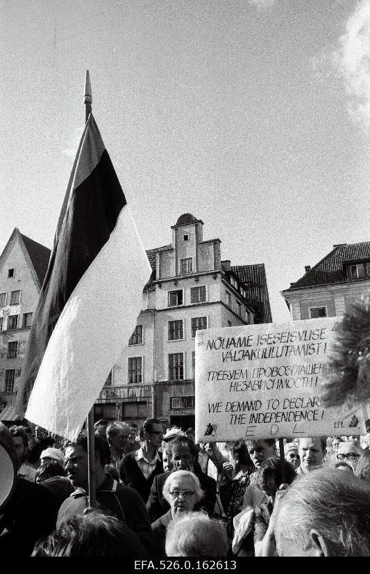 Estonian People’s Municipality miiting “The question of the re-independence of the Baltic States at the Paris Conference” at the Raekoja Square.
