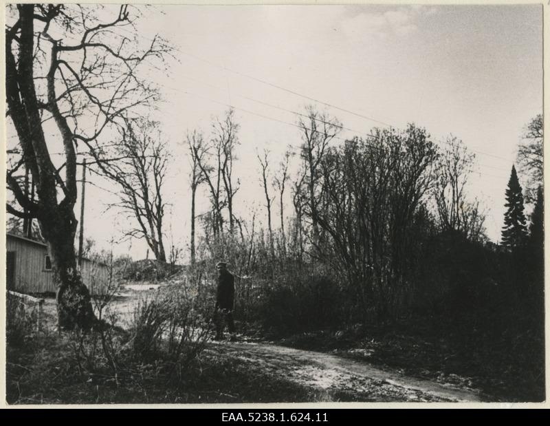 Former location of the main building of the ORGITA manor, a man at the forefront