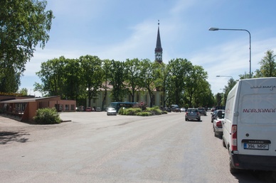 Räpina kirik ja maantee rephoto