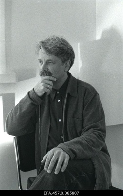 External film operator and director Alar Kivilo in Tallinn Art Hall.  similar photo