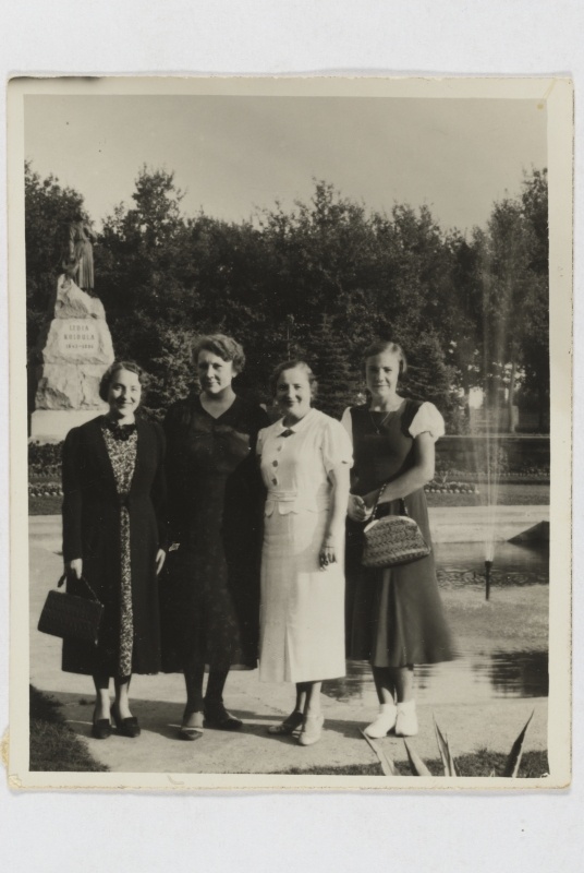 Four women in Pärnu Koidula Park, 1937