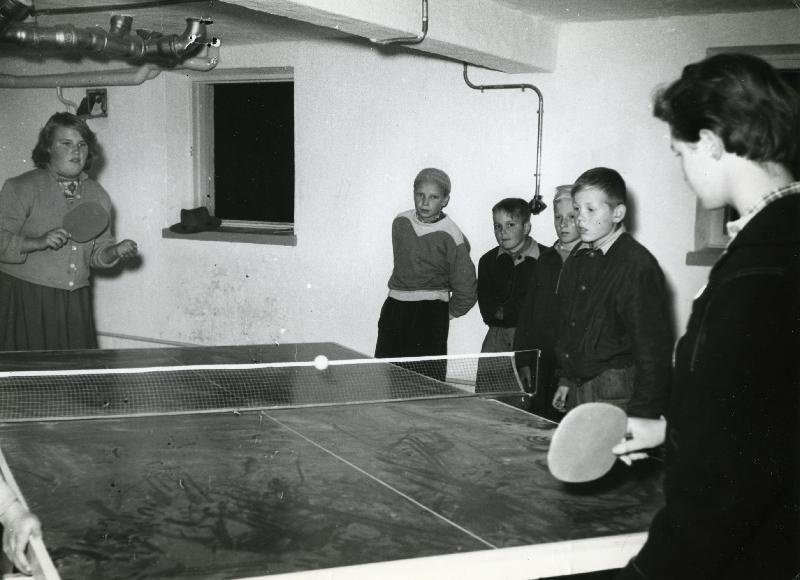 Tapiola, children play table tennis in the basement
