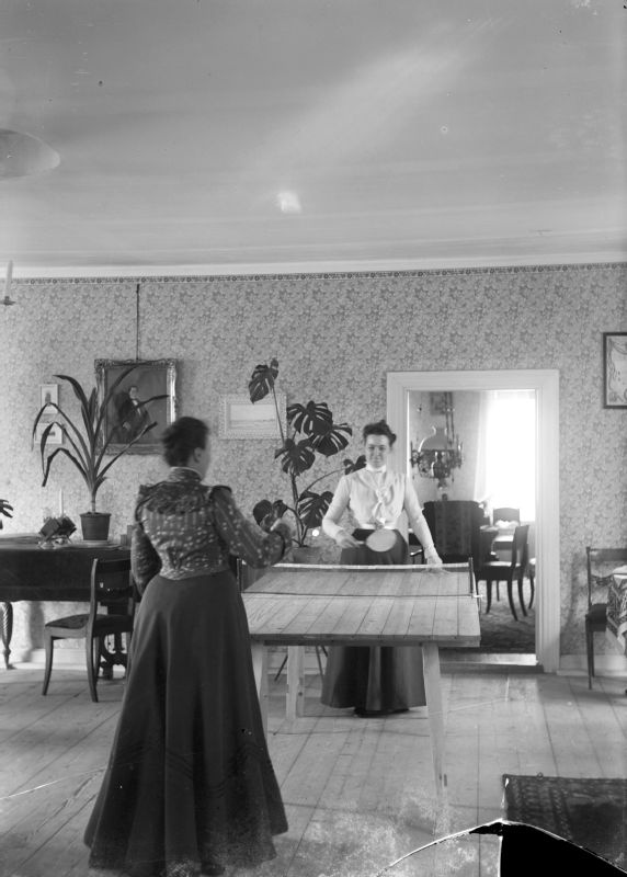 Women play in the penins in the Pakkasen Manor Hall