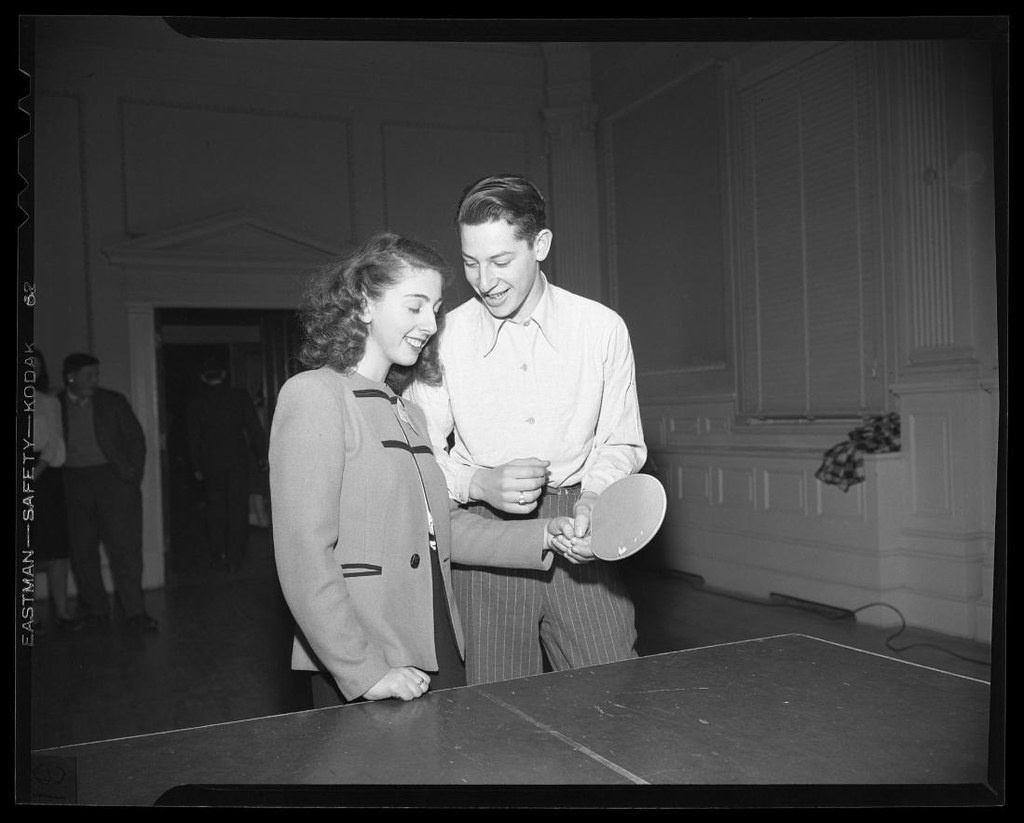 Ping-pong at Bridgeport JCC Youth Conference, February 26, 1947
