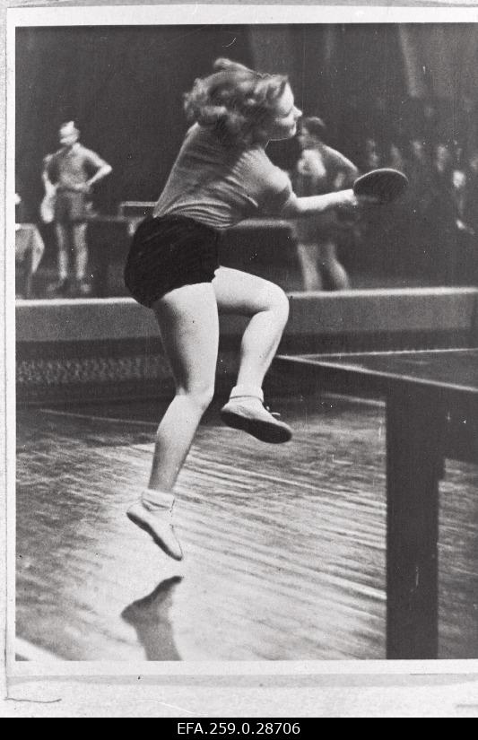 Signe Paisjärv playhouse at the Soviet Union table tennis tournament in Tallinn.