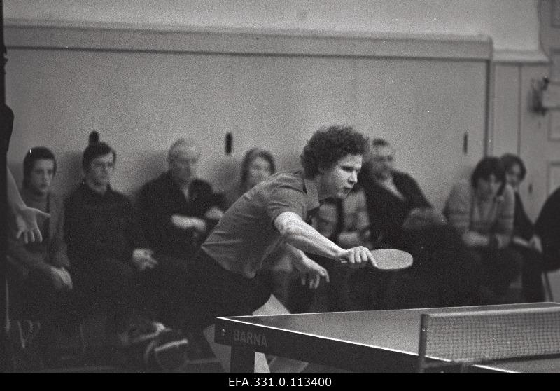 Igor Solopov, a student of the Tallinn Pedagogical Institute, who won the gold medal in the single table tennis game at the Soviet Union Championships held in Karaganda.