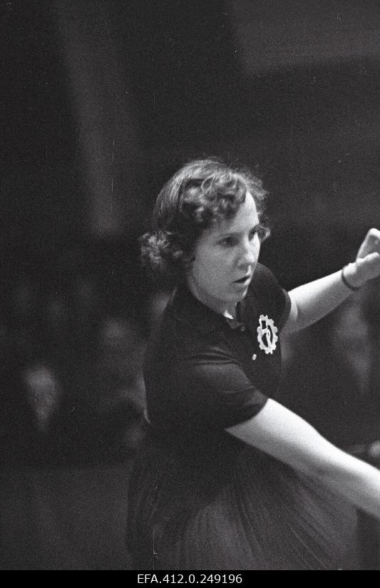 Soviet Union Championships in Table Tennis. Mare Kabrits in the game hall.