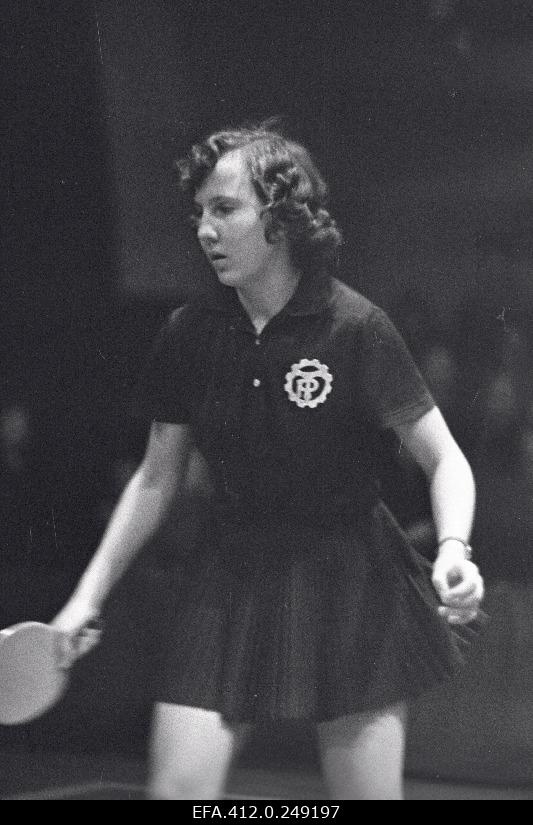 Soviet Union Championships in Table Tennis. Mare Kabrits in the game hall.