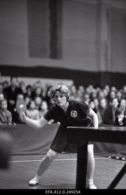 Soviet Union Championships in Table Tennis. Signe Paisjärv in the game hall.  duplicate photo