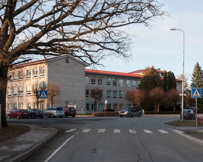New high school building in Suure-Jaani. rephoto