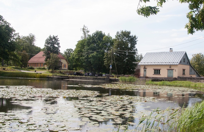 trükipilt, Suure-Jaani khk, Suure-Jaani, järv, veski, tuletõrjeõppused, koloreeritud, u 1915 rephoto