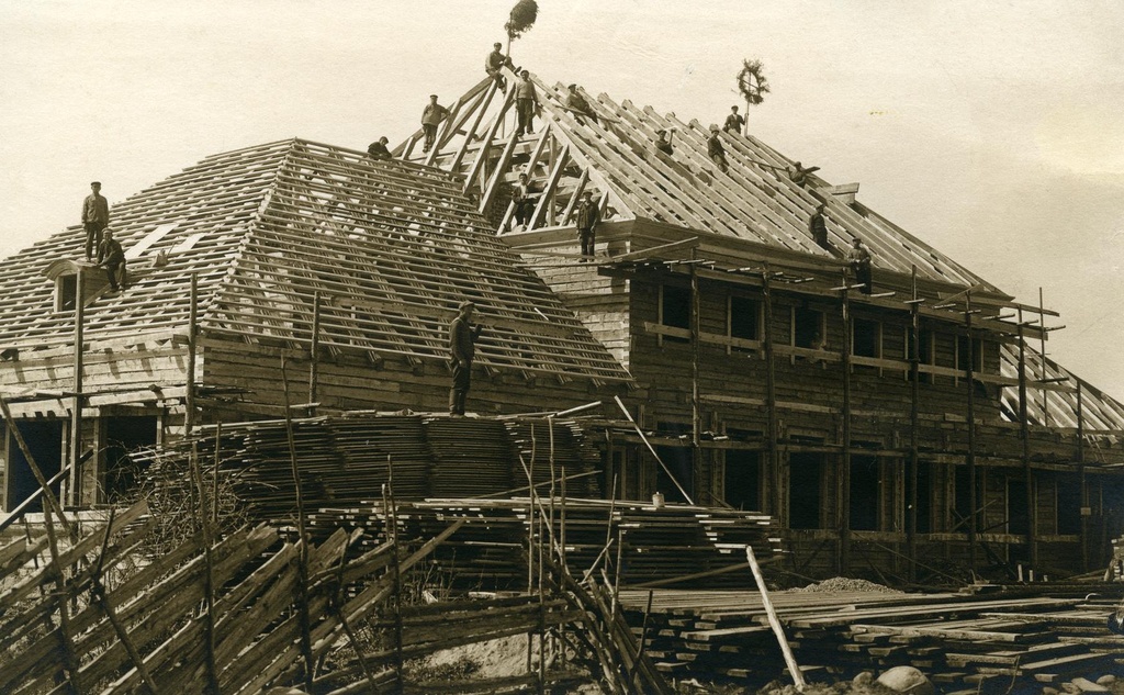 During construction and admission of the school building
