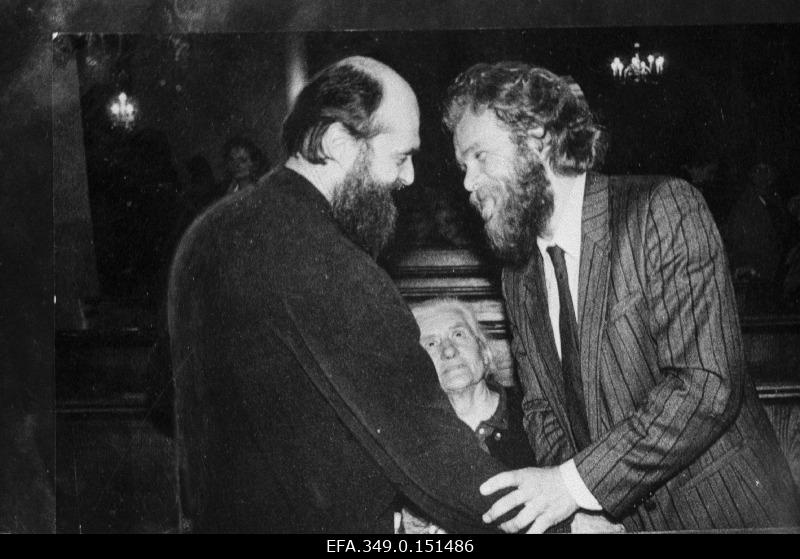 The composer Arvo Pärt (left) and his presentation of Te Deum were led by Andres Mustonen after the concert in the Oleviste Church.