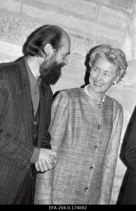 Composer Arvo Pärt and President Lennart Meri's wife Helle Meri's composers Arvo Pärt and Veljo Tormise's honor evening in the National Library.
