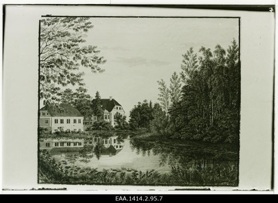 Service manor, glass negative probably from the acquarrel made by h. Martinson  duplicate photo