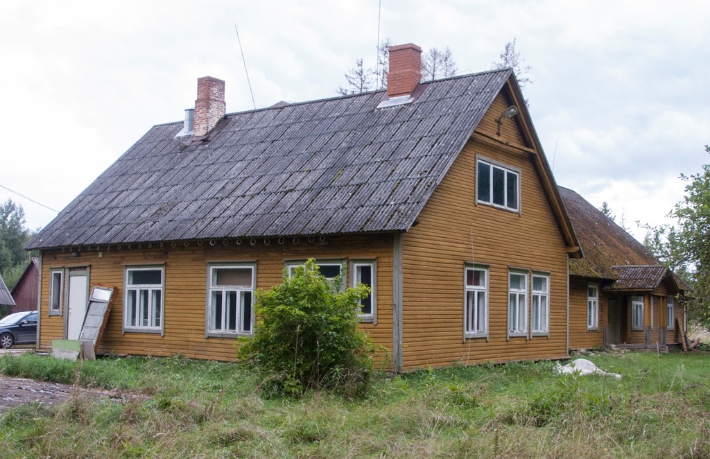 foto, Viljandimaa, Väluste algkooli maja juurdeehitus, 1959, foto L. Vellema rephoto