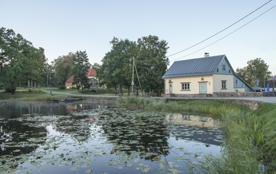 fotopostkaart, Suure-Jaani khk, Suure-Jaani, tuletõrjeõppused, järv, u 1910, A. Mutli raamatukaupluse kirjastus rephoto