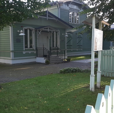 View of J.Poska's house on J.Poska Street. rephoto