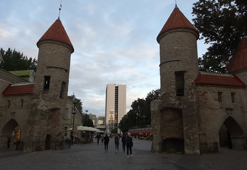 View of Viru Gate front gate valve towers. rephoto