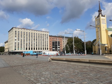 View of the winning square. rephoto