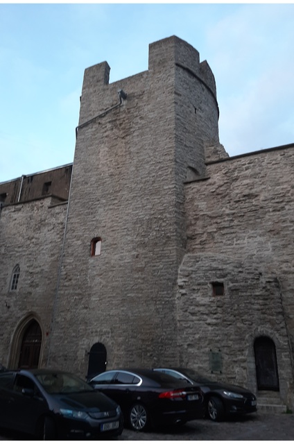 View of the tower from the Russian street Munkades in Tallinn City Wall rephoto