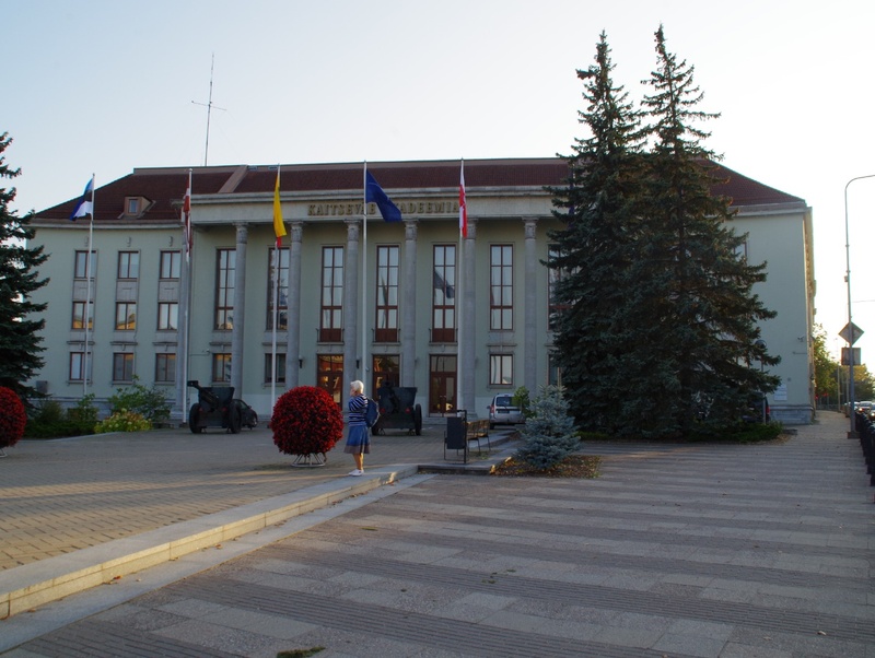 Building decorated for the 23rd anniversary of the Great Socialist Revolution of October (the current main building of the Estonian Academy of Agriculture). rephoto