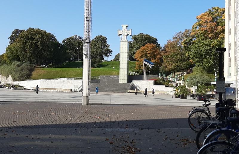 Tallinn. Car park in the Freedom Square. View from the church of Jan rephoto