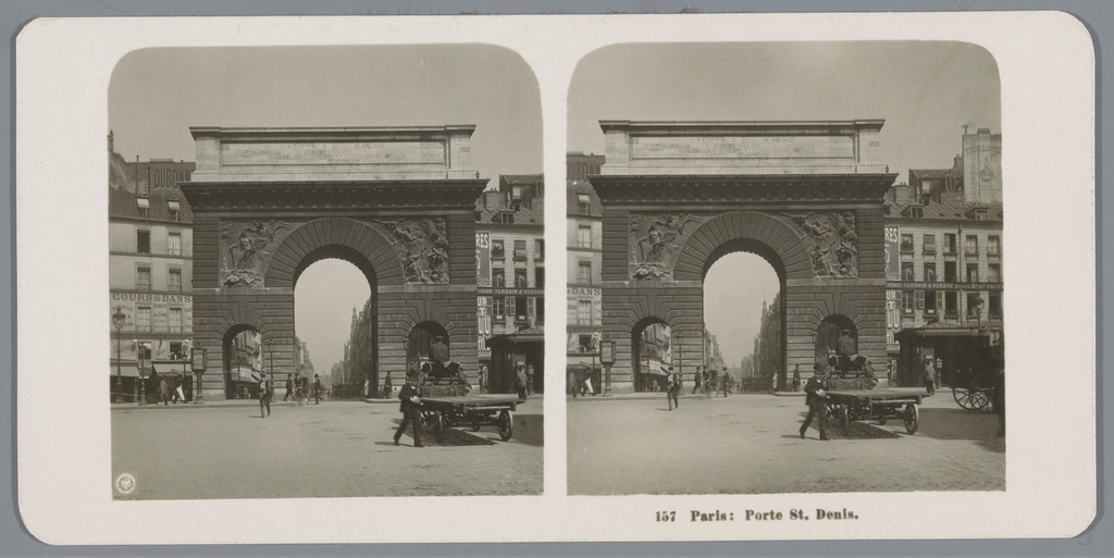 Gezicht op de Porte Saint-Denis here Paris: Porte St. Denis.