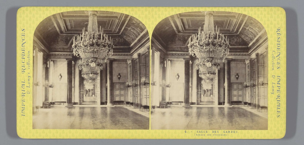 Salle des Gardes, Zaal van de wachters in hett Palais des Tuileries te Parijs, Imperial Residences, Salle des Travées in hett Palais des Tuileries te Parijs