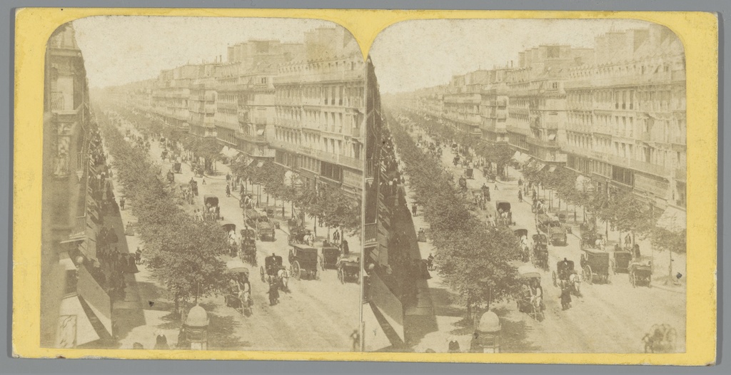 Vue Instantanée de Paris, Gezicht op de Boulevard de Sébastopol en de Boulevard de Strasbourg in Paris, Perspective des Boulevards de Sébastopol et de Strasbourg