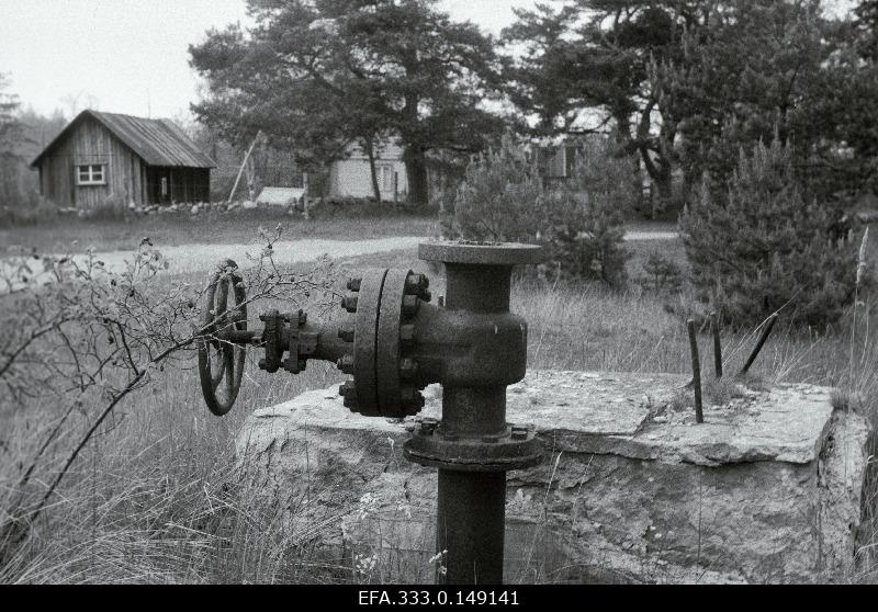 During the geological research of Prangli Island in 1957. Cyber installed to close the gas exited as a result of the drilling of the ground.