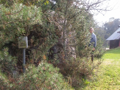 Paksu Suurkivi on the farmhouse of Hiiemäe family, Tääksi village rephoto