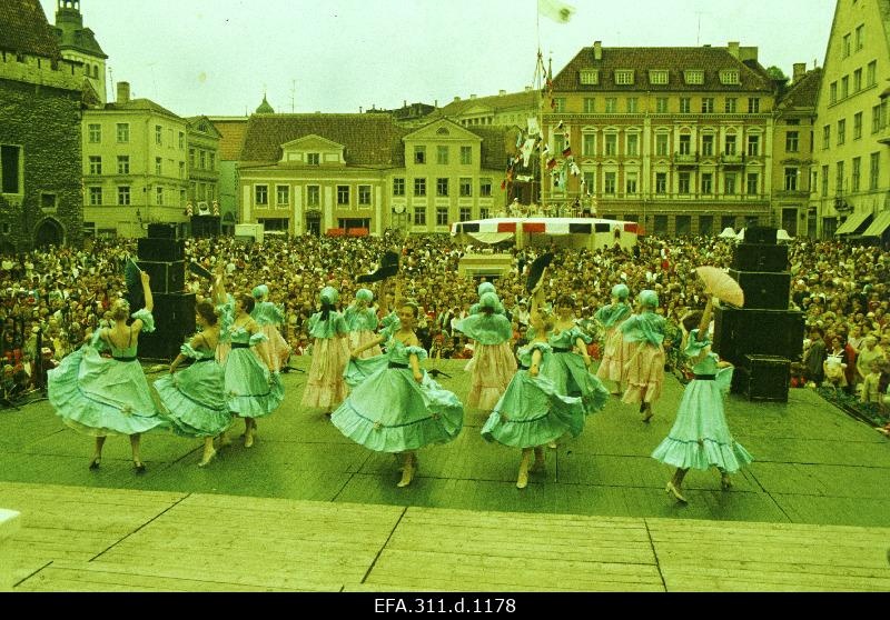 View of Raekoja Square during the days of the Old Town.