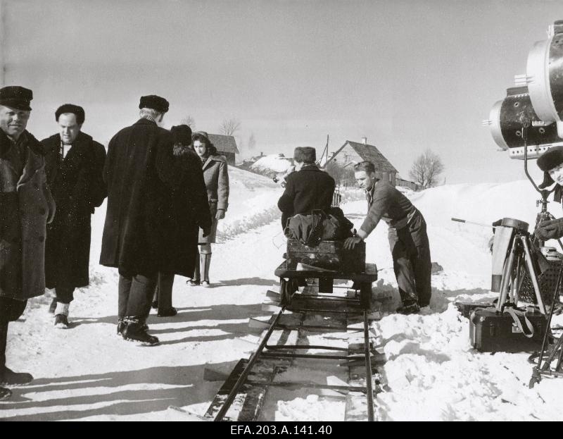 Vaade filmistuudio Tallinnfilm mängufilmi Õhtust hommikuni võtteplatsile.