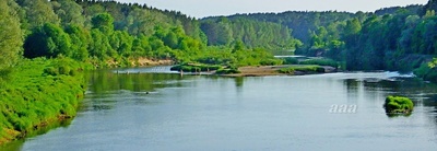 War of Liberty. 6.The soldiers of the 2nd Battalion of the Armed Forces, built a temporary bridge on the Koiva (Gauja) river Volmaris (Valmieras). rephoto